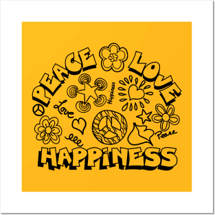 peace love happiness Posters and Art